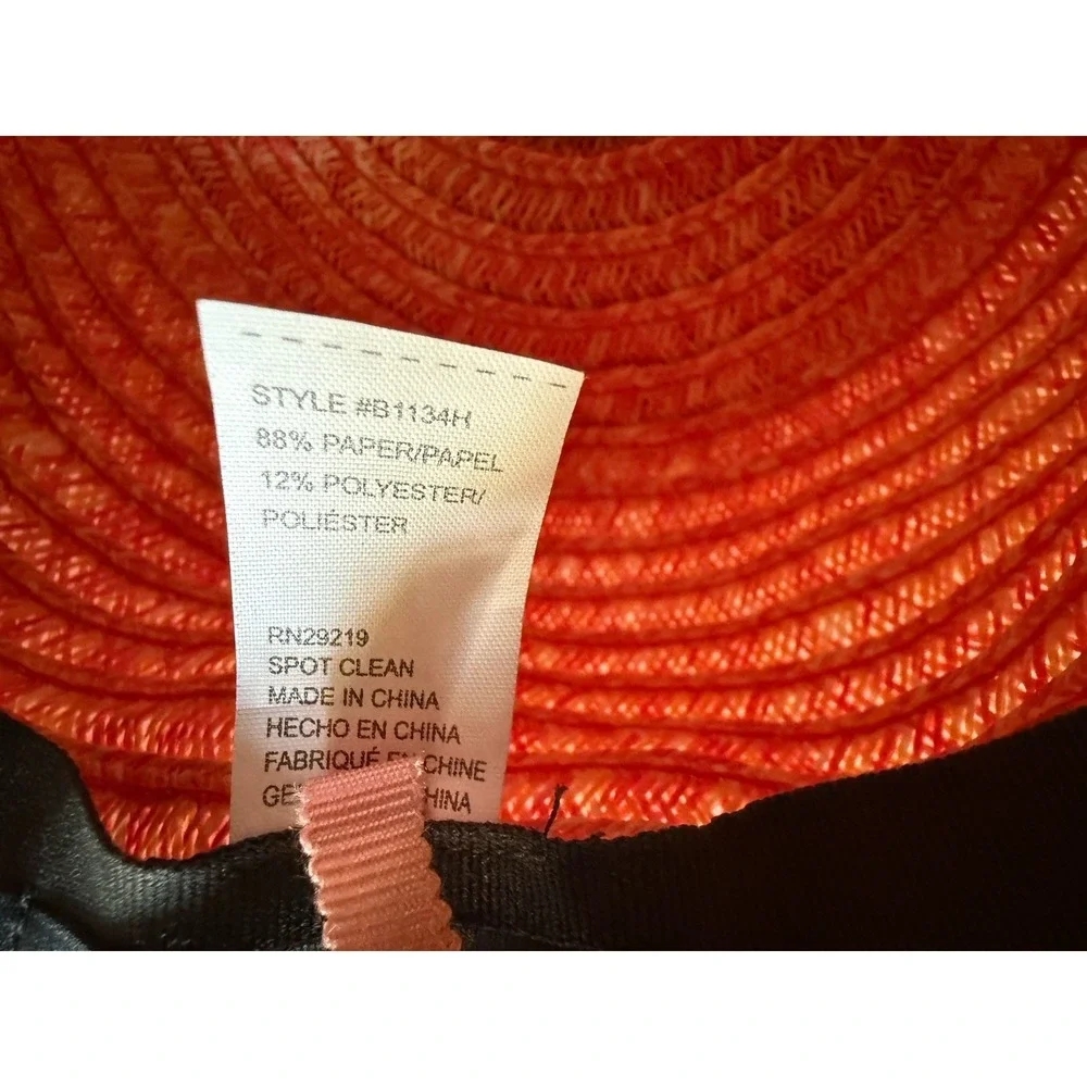 Betmar New York Women's Wide Brim Floppy Sun‎ Hat Pink Orange Beach Hat